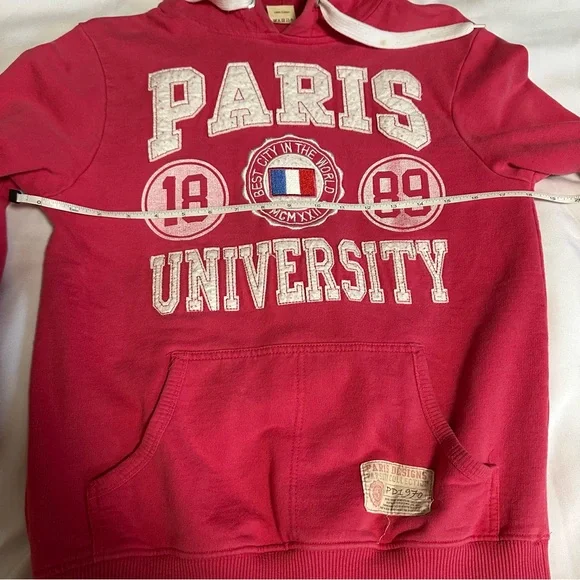 Paris University Women's Red Hoodie - Picture 10 of 16